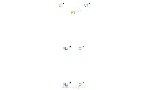 CAS:10026-00-3_四氯铂(II)酸钠的分子结构