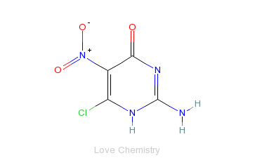 CAS:1007-99-4_2-氨基-4-氯-5-硝基-6-羟基嘧啶的分子结构