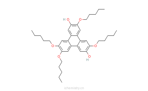CAS:102737-76-8_3,6,10,11-四(正戊氧基)三亚苯基-2,7-二醇的分子结构