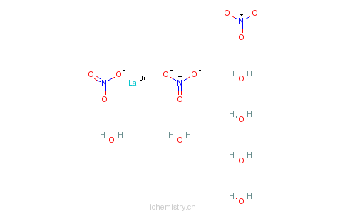 CAS:10277-43-7_硝酸镧六水合物的分子结构