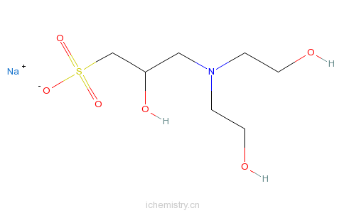 CAS:102783-62-0_3-[N,N-双(2-羟乙基)氨基]-2-羟基丙磺酸单钠盐的分子结构