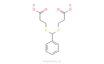 CAS:1030-02-0_3,3'-[(苯基亚甲基)双(硫代)]双丙酸的分子结构