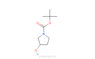 CAS:103057-44-9_(R)-1-BOC-3-羟基吡咯烷的分子结构