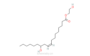 CAS:106-17-2_12-羟基-[R-(Z)]-9-十八烯酸-2-羟基乙基酯的分子结构