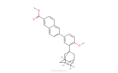 CAS:106685-41-0_6-[3-(1-金刚烷基)-4-甲氧基苯基]-2-萘甲酸甲酯的分子结构