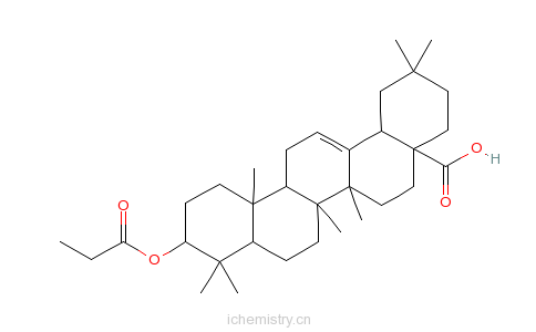 CAS:107304-64-3_3-beta-羟基齐墩果酸丙酸酯的分子结构