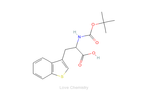 CAS:111082-76-9_N-叔丁氧羰基-D-3-苯并噻吩丙氨酸的分子结构
