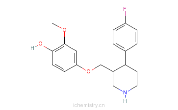 CAS:112058-90-9_4-(4-氟苯基)-3-(4-羟基-3-甲氧基苯氧基甲基)哌啶的分子结构