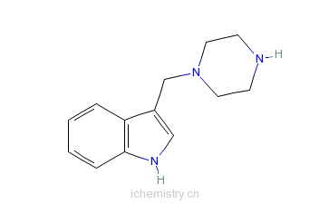 CAS:114746-66-6_3-(哌嗪-1-基甲基)-1H-吲哚的分子结构