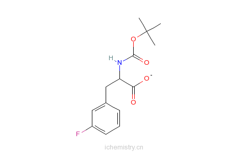 CAS:114873-11-9_BOC-D-3-氟苯丙氨酸的分子结构