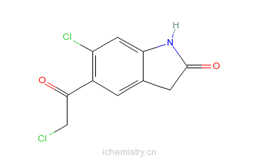 CAS:118307-04-3_5-氯乙酰-6-氯-1,3-二氢-2H-吲哚-2-酮的分子结构