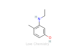 CAS:120-37-6_3-(乙基氨基)-4-甲酚的分子结构