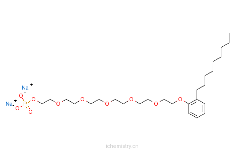 CAS:12068-19-8_17-壬基苯氧基-3,6,9,12,15-五氧杂-十七(碳)-1醇二氢磷酸氢酯二钠的分子结构