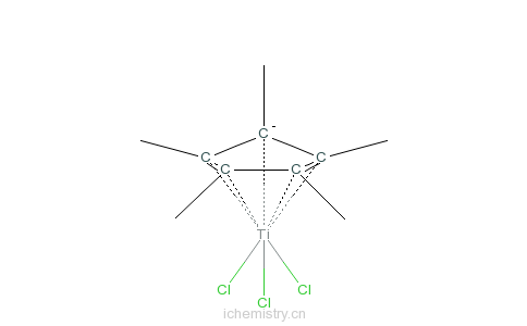 CAS:12129-06-5_五甲基环戊二烯基三氯化钛(IV)的分子结构