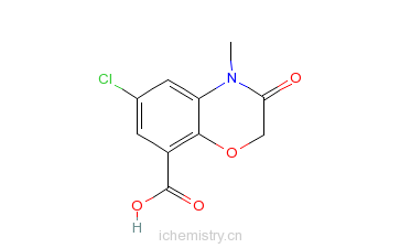 CAS:123040-79-9_6-氯-4-甲基-3-氧代-3,4-二氢-2H-1,4-苯并�f嗪-8-羧酸的分子结构