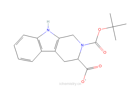 CAS:123910-26-9_N-叔丁氧羰基-D-1,2,3,4-四氢-beta-咔啉-3-甲酸的分子结构
