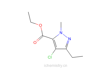 CAS:124800-34-6_4-氯-3-乙基-1-甲基吡唑-5-甲酸乙酯的分子结构