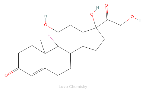 CAS:127-31-1_氟氢可的松的分子结构