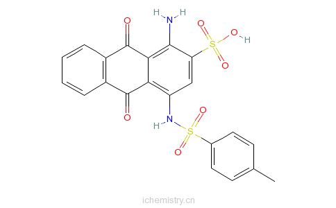 CAS:128-98-3_1-氨基-9,10-二氢-4[[(4-甲苯基)磺酰]氨]-蒽醌-2-磺酸的分子结构