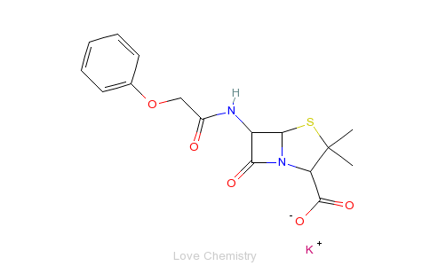 CAS:132-98-9_青霉素V钾的分子结构
