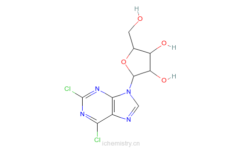 CAS:13276-52-3_2,6-二氯嘌呤核苷的分子结构