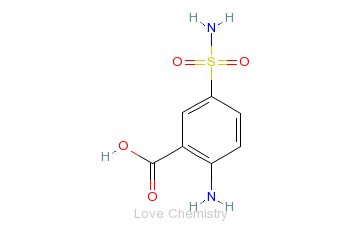CAS:137-65-5_2-氨基苯甲酸-5-磺酰胺的分子结构