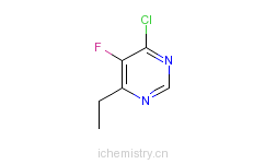 CAS:137234-74-3_4-氯-6-乙基-5-氟嘧啶的分子结构