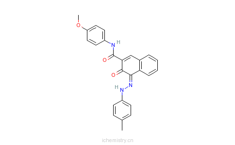 CAS:13824-00-5_3-羟基-N-(4-甲氧基苯基)-4-[(4-甲基苯基)偶氮]-2-萘羧酰胺的分子结构