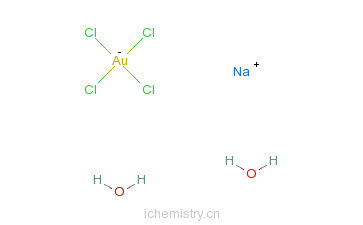 CAS:13874-02-7_二水四氯金酸钠的分子结构