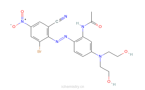 CAS:14071-35-3_N-[5-[二(2-羟乙基)氨基]-2-[(2-溴-6-氰基-4-硝基苯基)偶氮]苯基]乙酰胺的分子结构
