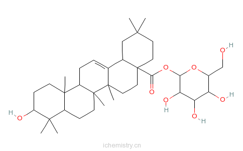 CAS:14162-53-9_齐墩果酸beta-D-吡喃葡萄糖基酯的分子结构