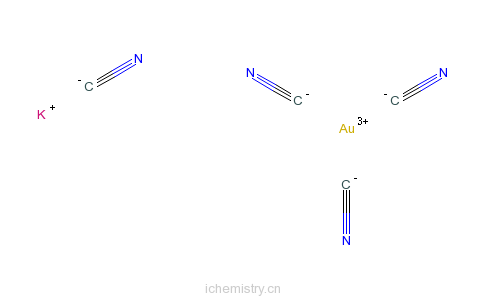 CAS:14263-59-3_四氰金酸钾的分子结构