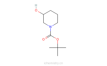 CAS:143900-43-0_(R)-1-Boc-3-羟基哌啶的分子结构