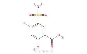 CAS:14556-98-0_4-氯水杨酸-5-磺酰胺的分子结构