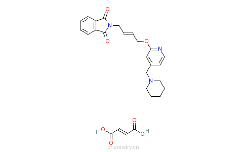 CAS:146447-26-9_N-[顺-4-[4-(N-哌啶甲基)吡啶-2-氧]-2-丁烯-1-基]邻苯二甲酰亚胺顺丁烯二酸盐的分子结构