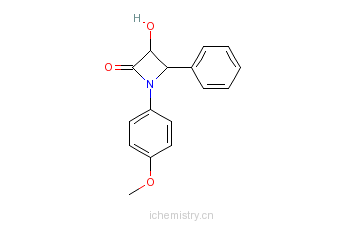 CAS:146924-94-9_(+)-3-羟基-1-(4-甲氧基苯基)-4-苯基氮杂环丁-2-酮的分子结构