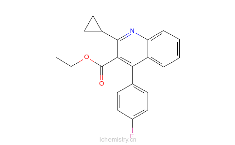 CAS:148516-11-4_2-环丙基-4-(4-氟苯基)-喹啉-3-羧酸乙酯的分子结构
