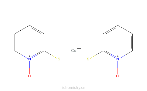 CAS:14915-37-8_双(1-羟基-1H-吡啶-2-硫代硫酸-O,S)铜的分子结构