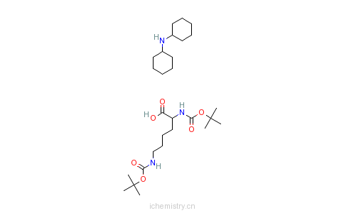 CAS:15098-69-8_N,N'-二叔丁氧羰基-L-赖氨酸二环己胺盐的分子结构