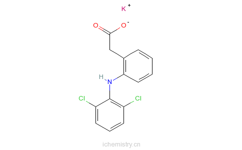 CAS:15307-81-0_双氯芬酸钾的分子结构