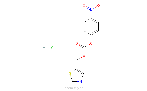 CAS:154212-59-6_((5-噻唑基)甲基)-(4-硝基苯基)碳酸酯盐酸盐的分子结构