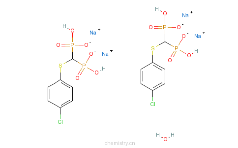 CAS:155453-10-4_替鲁膦酸二钠半水合物的分子结构