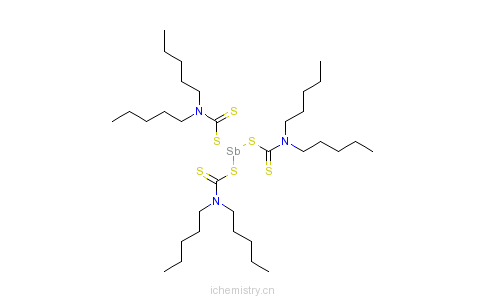 CAS:15890-25-2_三(二戊基氨基二硫代甲酸)锑的分子结构