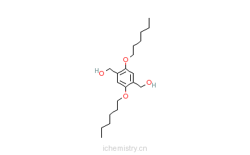 CAS:158982-83-3_2,5-二(己氧基)-1,4-二(羟甲基)苯的分子结构