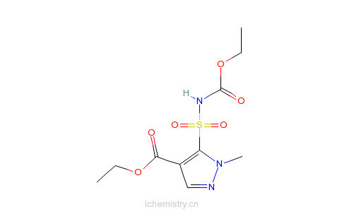 CAS:159709-60-1_4-乙氧羰基-1-甲基-5-吡唑磺酰氨基甲酸乙酯的分子结构