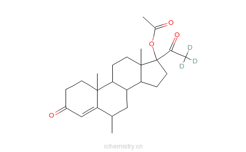 CAS:162462-69-3_D3-甲羟孕酮的分子结构