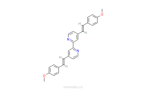 CAS:166827-53-8_4,4'-二[2-(4-甲氧基苯基)乙烯基]-2,2'-联吡啶的分子结构