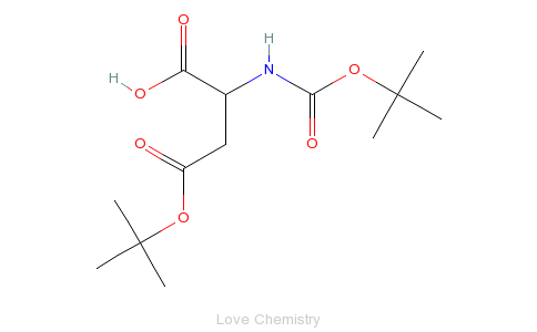 CAS:1676-90-0_叔丁氧羰基-L-天冬氨酸-4-叔丁酯的分子结构