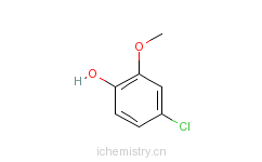 CAS:16766-30-6_4-氯-2-甲氧基苯酚的分子结构