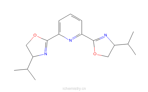 CAS:173829-03-3_(+)-2,6-双[(4S)-4-(异丙基)-2-恶唑啉-2-基]吡啶的分子结构